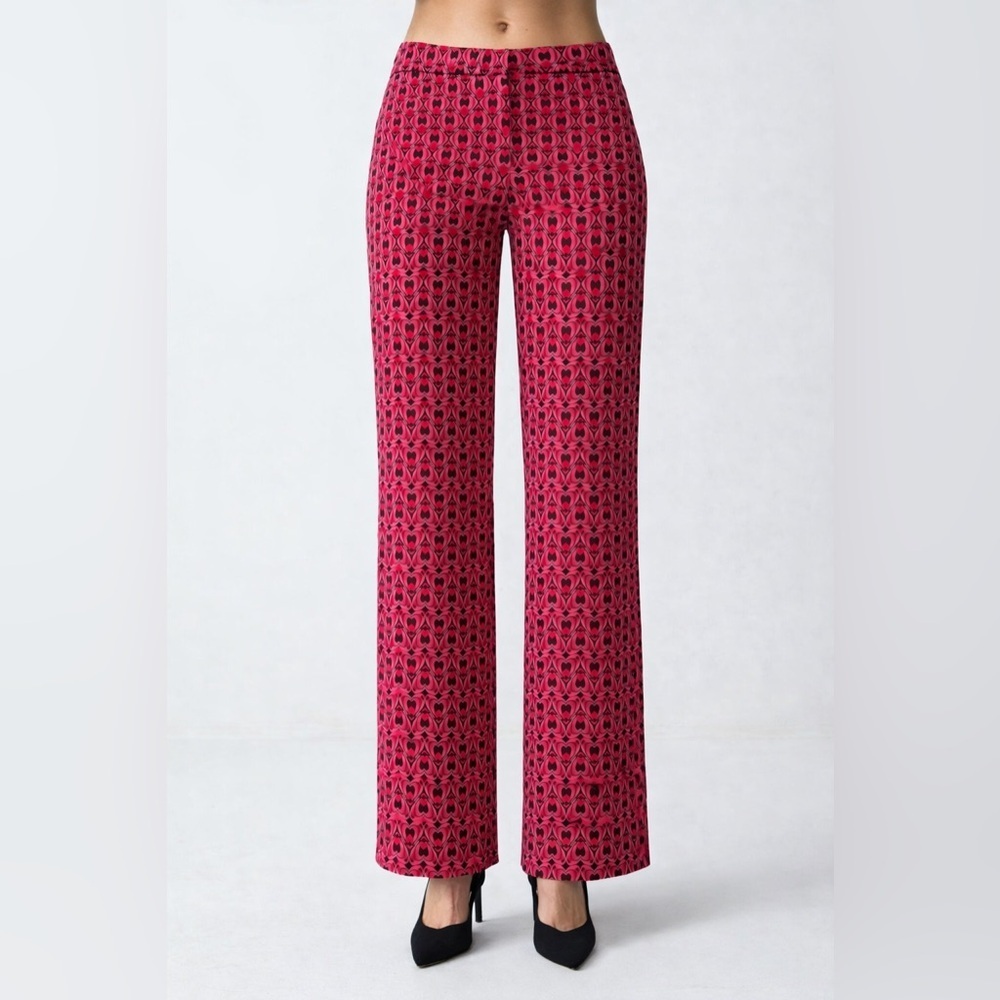Escada Pink Black Heart Print Stretch Pants Bootcut Y2K Designer size 38